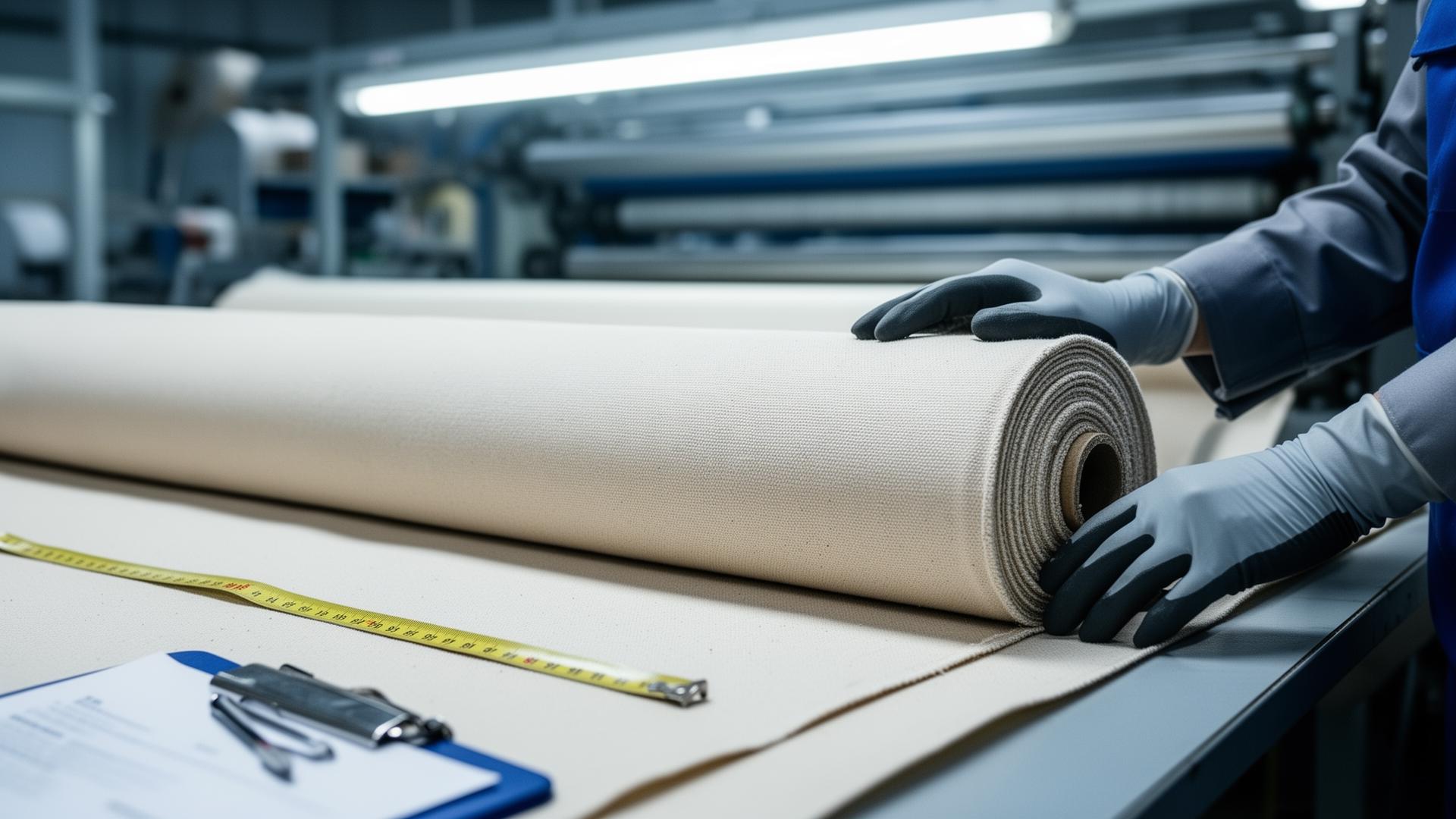 Weavex AQL 2.5 quality control inspection of heavyweight canvas fabric