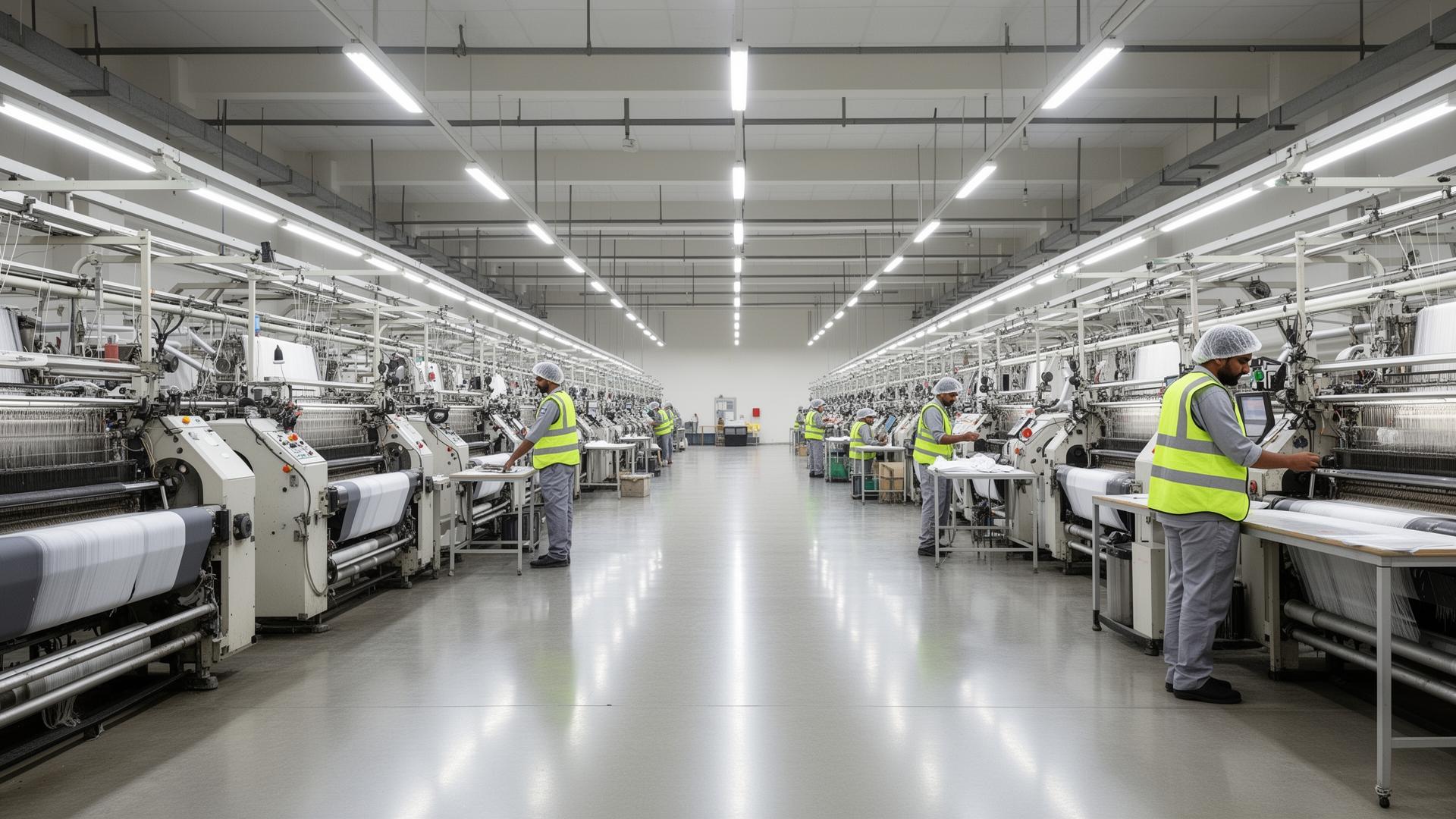 Weavex vertically integrated textile manufacturing floor — industrial weaving and finishing